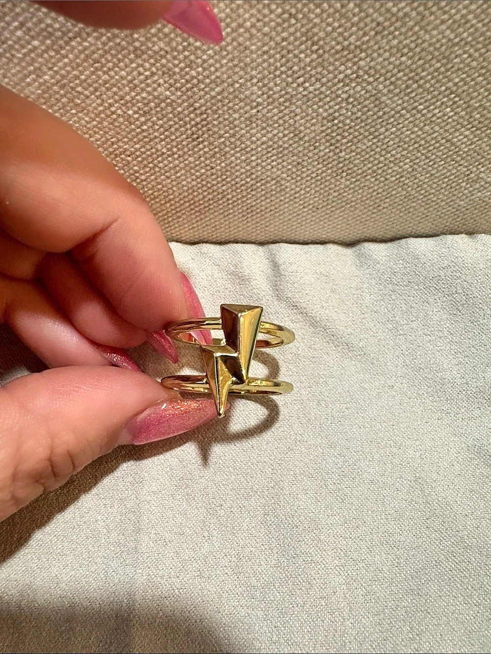 Kendra Scott Lightning Bolt Double Band Ring Gold